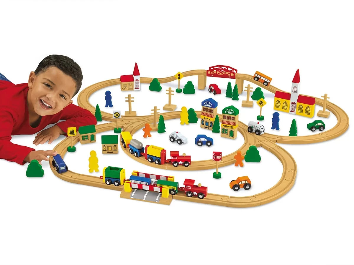 100-Piece Wooden Train Set - US 3983