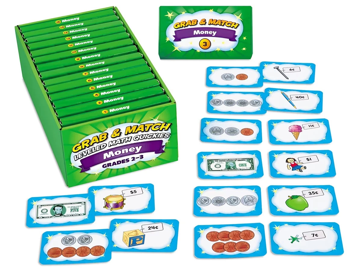 Grab & Match Leveled Money Quickies - Gr. 2-3 - US 1414