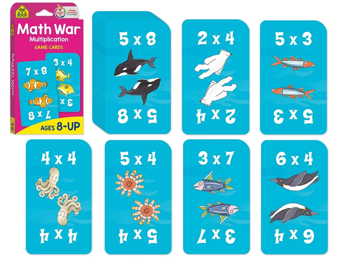 Math War: Multiplication Game Cards - US 8773