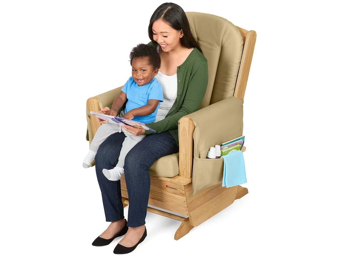 Classroom-Safe Glider Rocker - Natural Vinyl - US 3830
