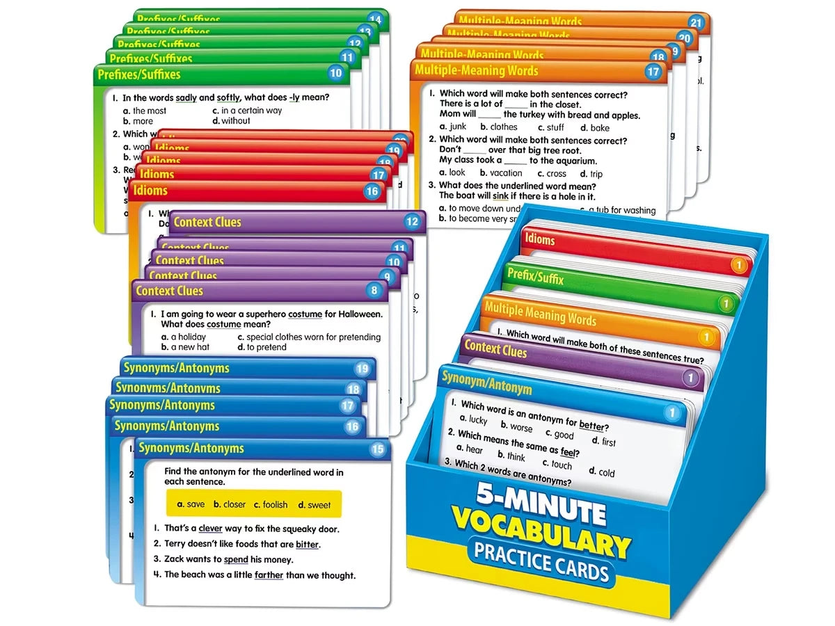 5-Minute Vocabulary Practice Cards - Gr. 3-5 - US 8527
