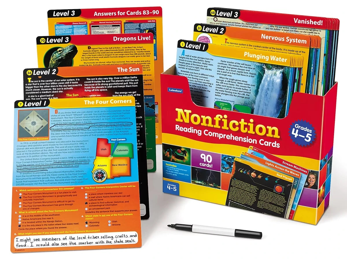 Nonfiction Reading Comprehension Practice Cards - Gr. 4-5 - US 3730