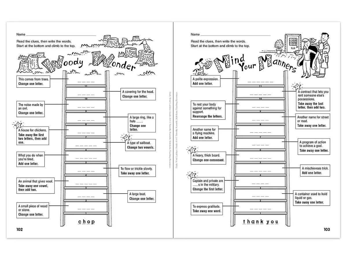 Daily Word Ladders Workbook - Gr. 4-6 - US 7843