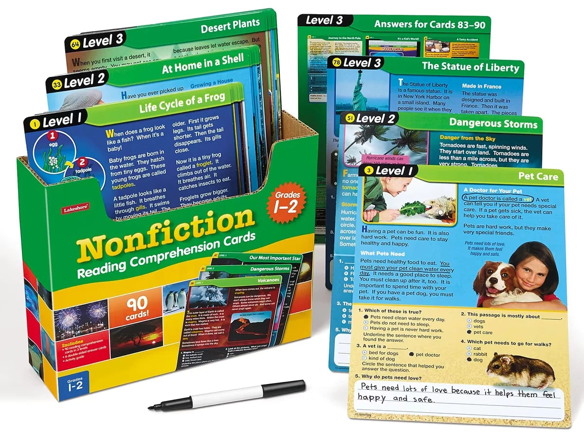 Nonfiction Reading Comprehension Practice Cards - Gr. 1-2 - US 5696