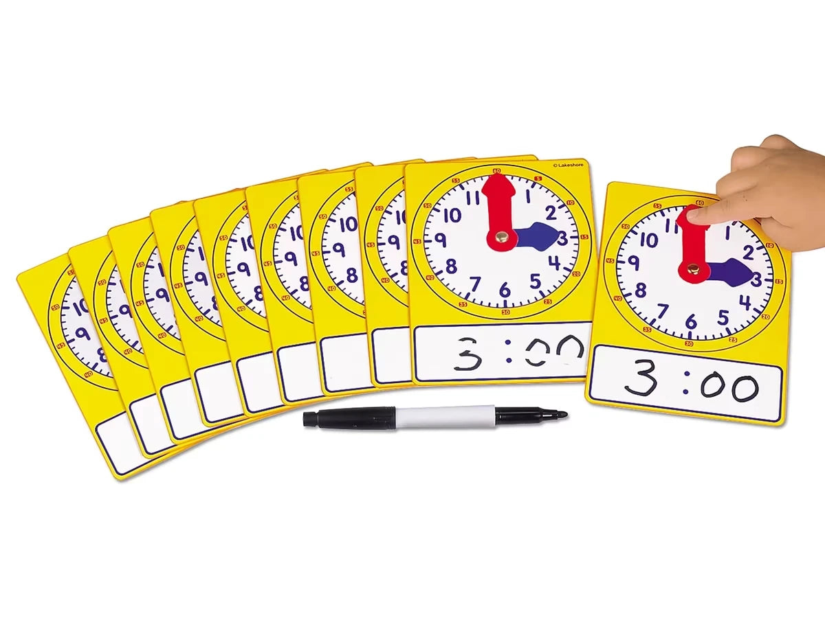 Write & Wipe Student Clocks - Set of 10 - US 1758