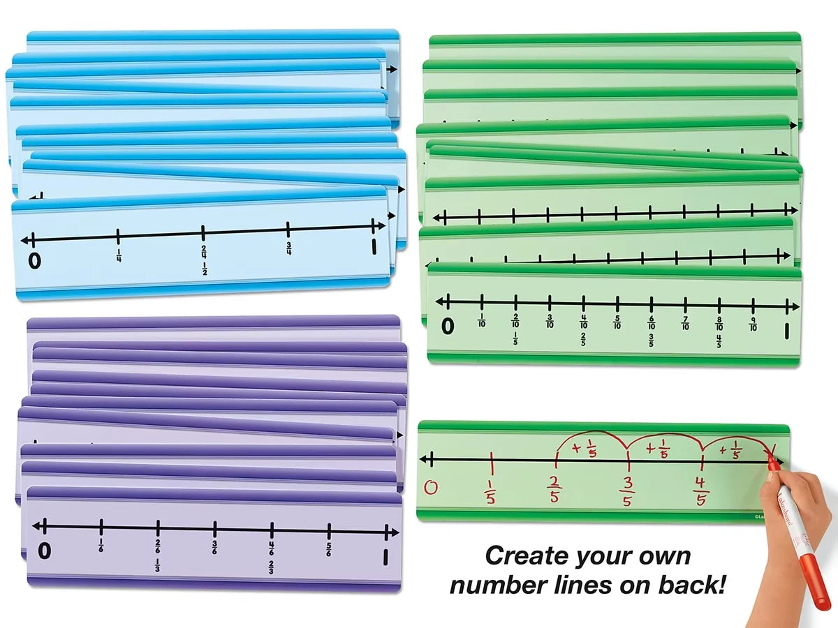 Student Write & Wipe Number Lines - Fractions - US 5490