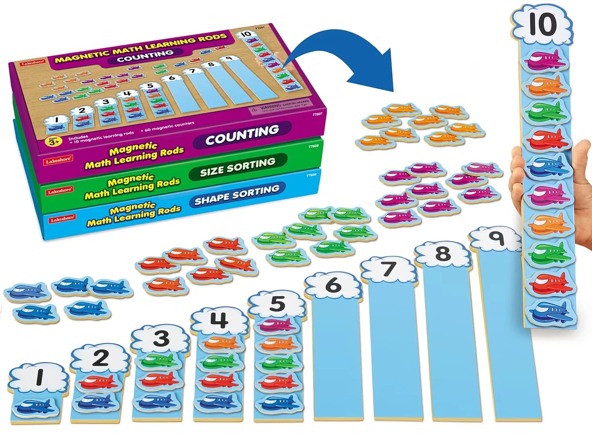 Magnetic Math Learning Rods - Complete Set - US 8237