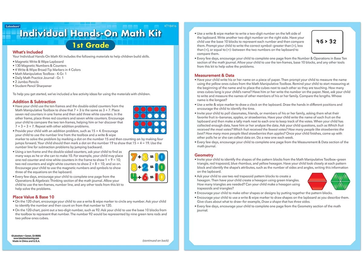 Individual Hands-On Math Kit – Gr. 1 - US 5776
