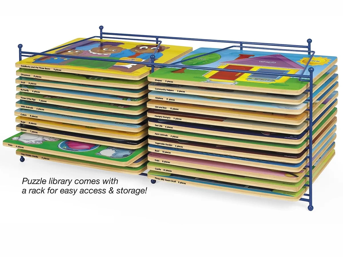 Lakeshore Preschool Puzzle Library with Rack - US 1770