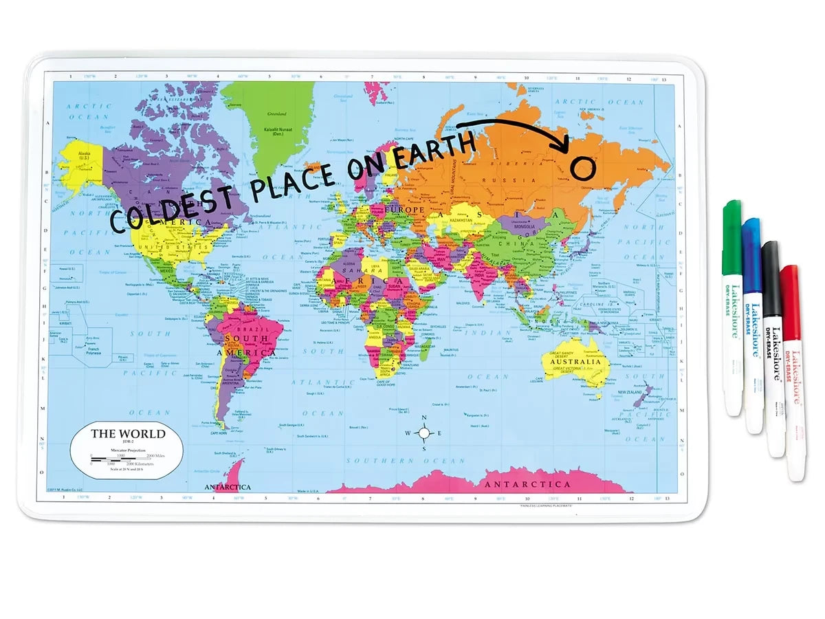 Write & Wipe World Tabletop Map - US 3654
