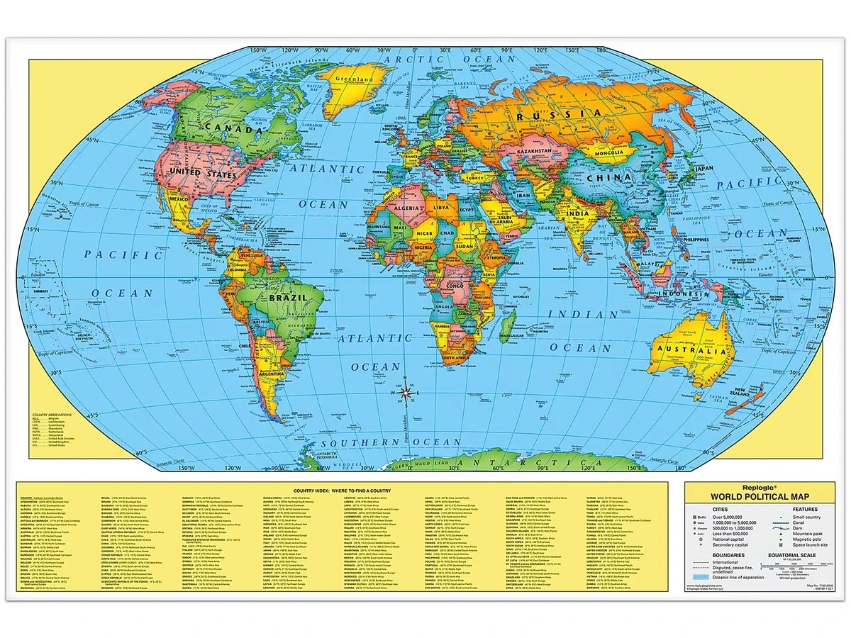 Write & Wipe World Wall Map - US 9017