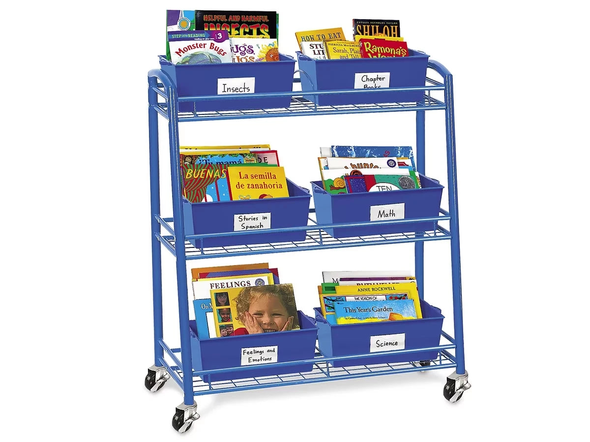 Books on Wheels Mobile Cart - 6 Bins - US 3650