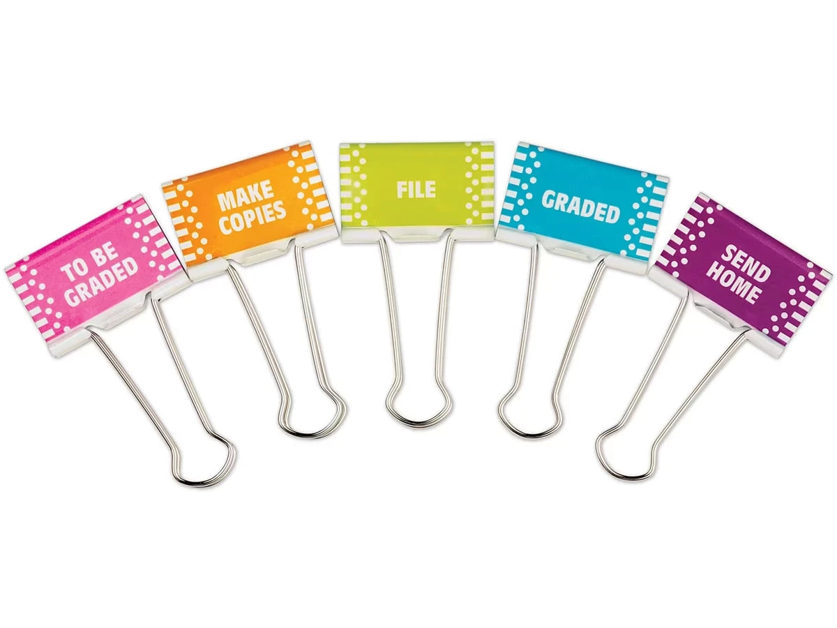Colorful Classroom Management Large Binder Clips - US 2342