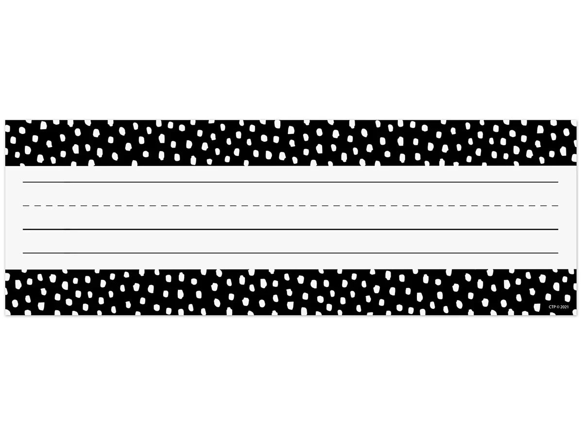 Black & White Messy Dot Nameplates - US 9236