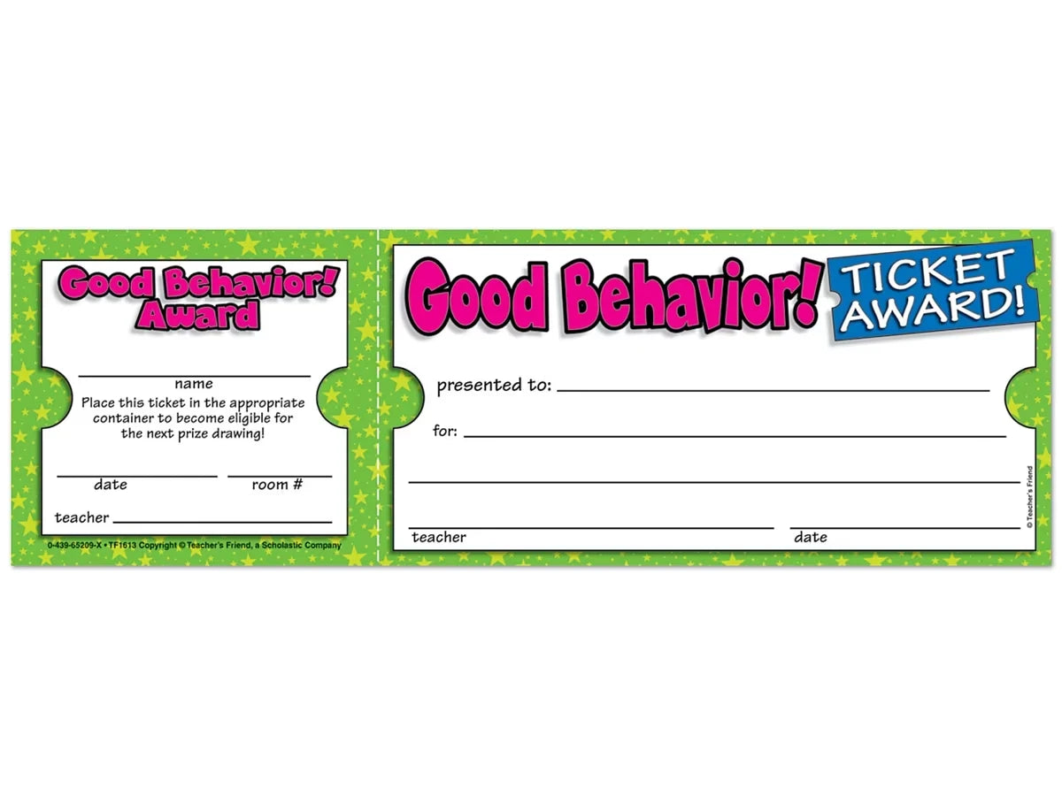 Good Behavior Ticket Awards - US 6864