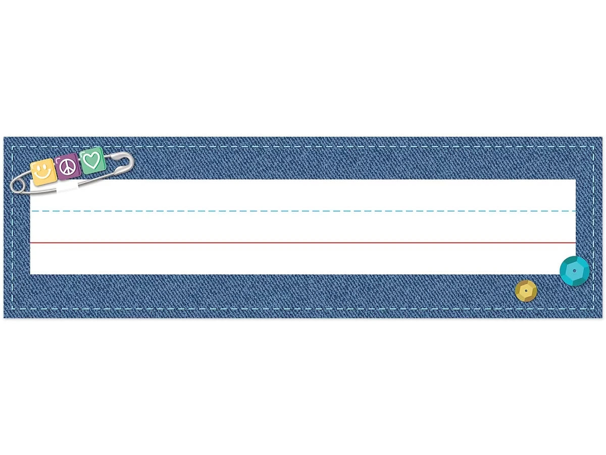 Crafty and Cool Denim Nameplates - US 7815