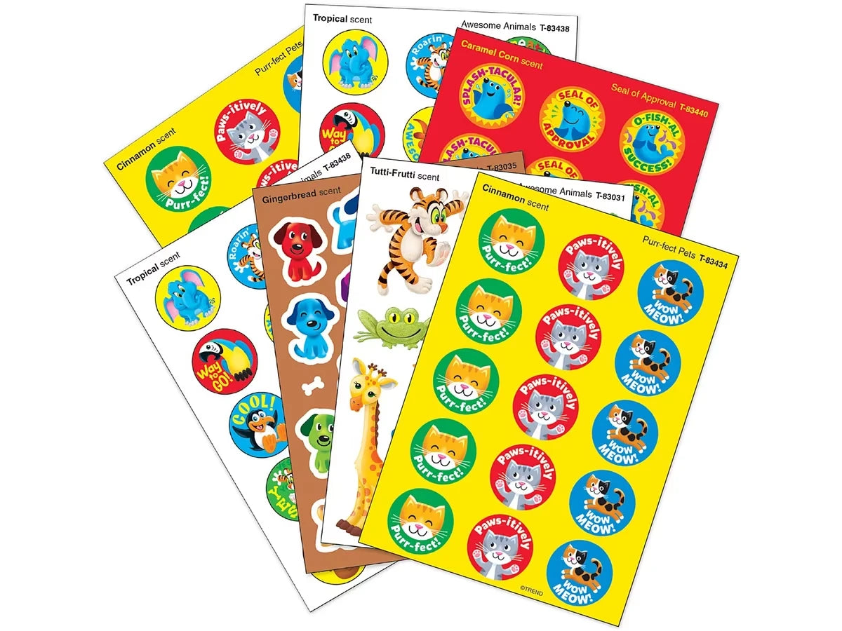 Animal Pals Scented Motivational Stickers - Variety Pack - US 9325