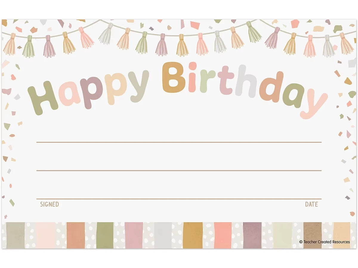 Terrazzo Tones Birthday Certificates - US 3481