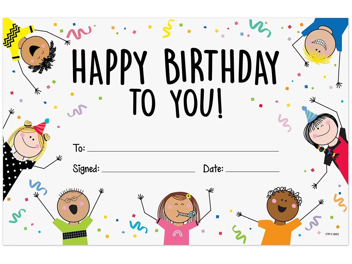 Stick Kids Birthday Certificates - US 3341