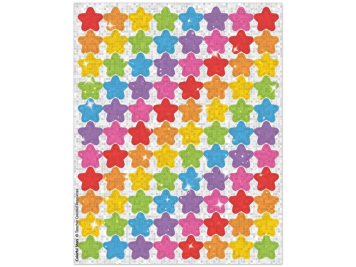 Colorful Stars Sparkle Mini Stickers - US 7621