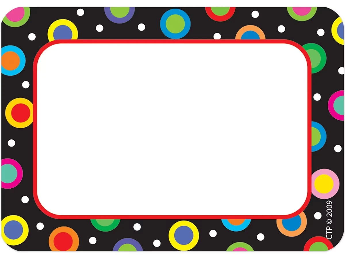 Poppin’ Patterns Dotted Name Tags - US 8490