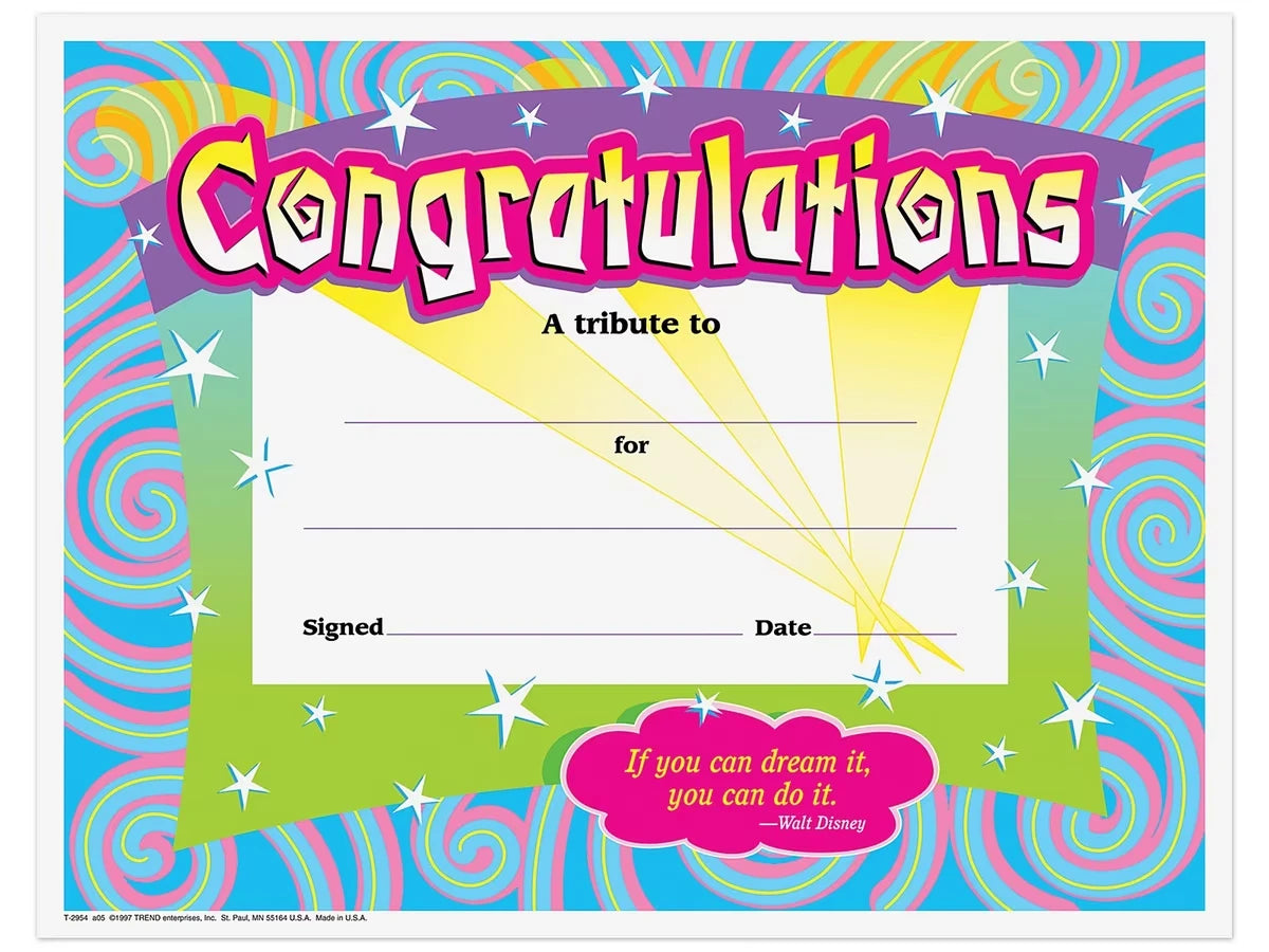 Colorful Congratulations Awards - US 9291