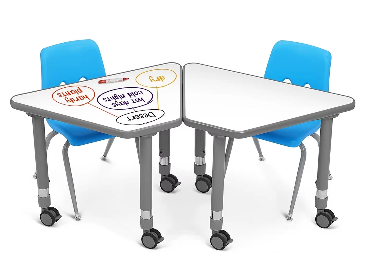 Flex-Space Write & Wipe Mobile Wedge Student Desk - US 3437