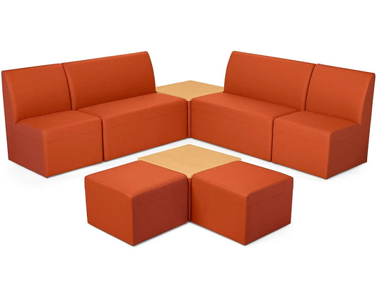 Modern Edge Couch & Powered Table Community Zone - US 4851