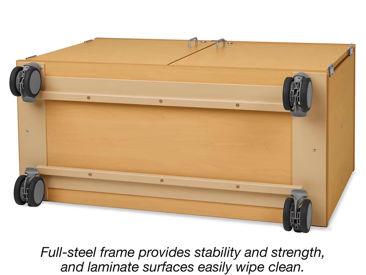 Flex-Space Mobile 2-Shelf Locking Storage Cabinet - Maple - US 3807