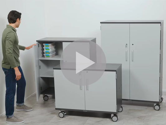 Modern Edge Mobile 3-Shelf Locking Storage Cabinet - US 2156