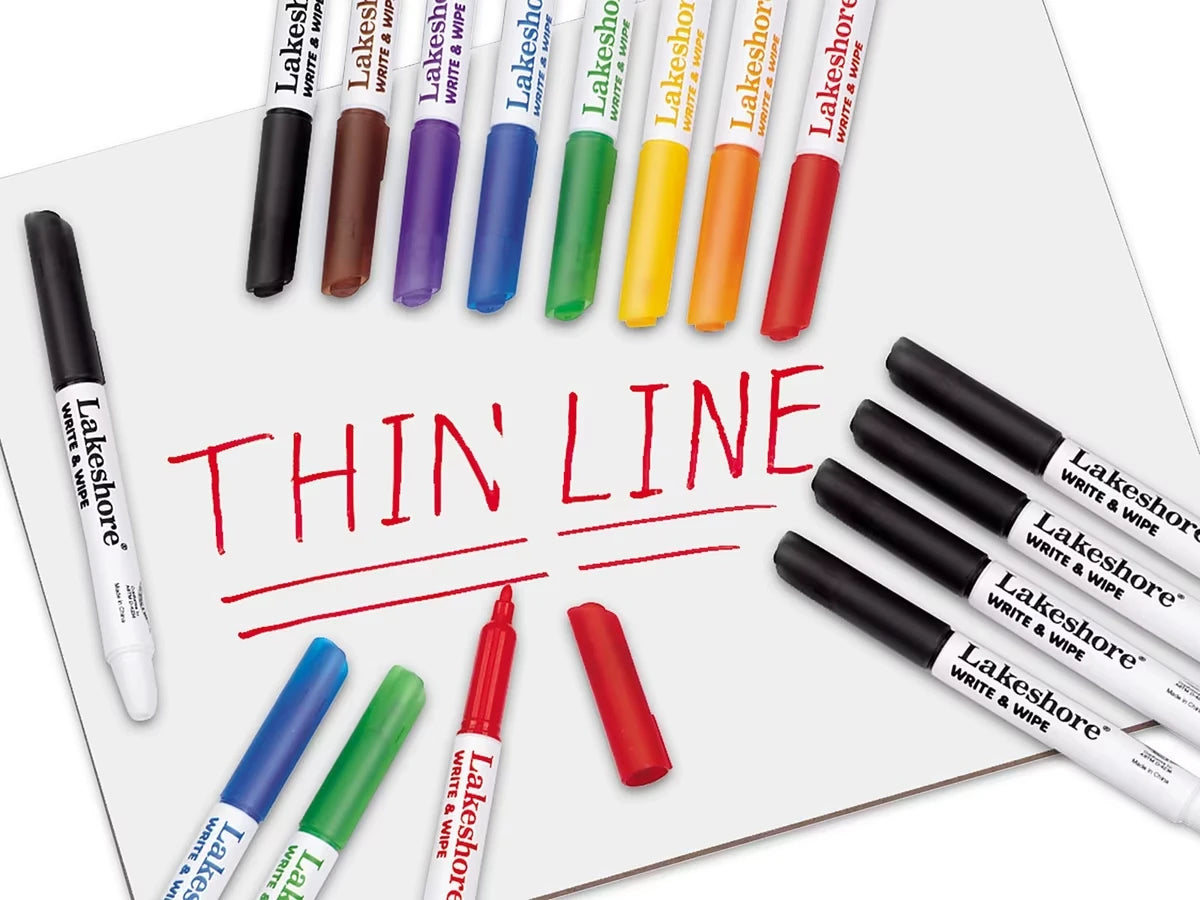 Write & Wipe Thin-Line Markers - US 2213