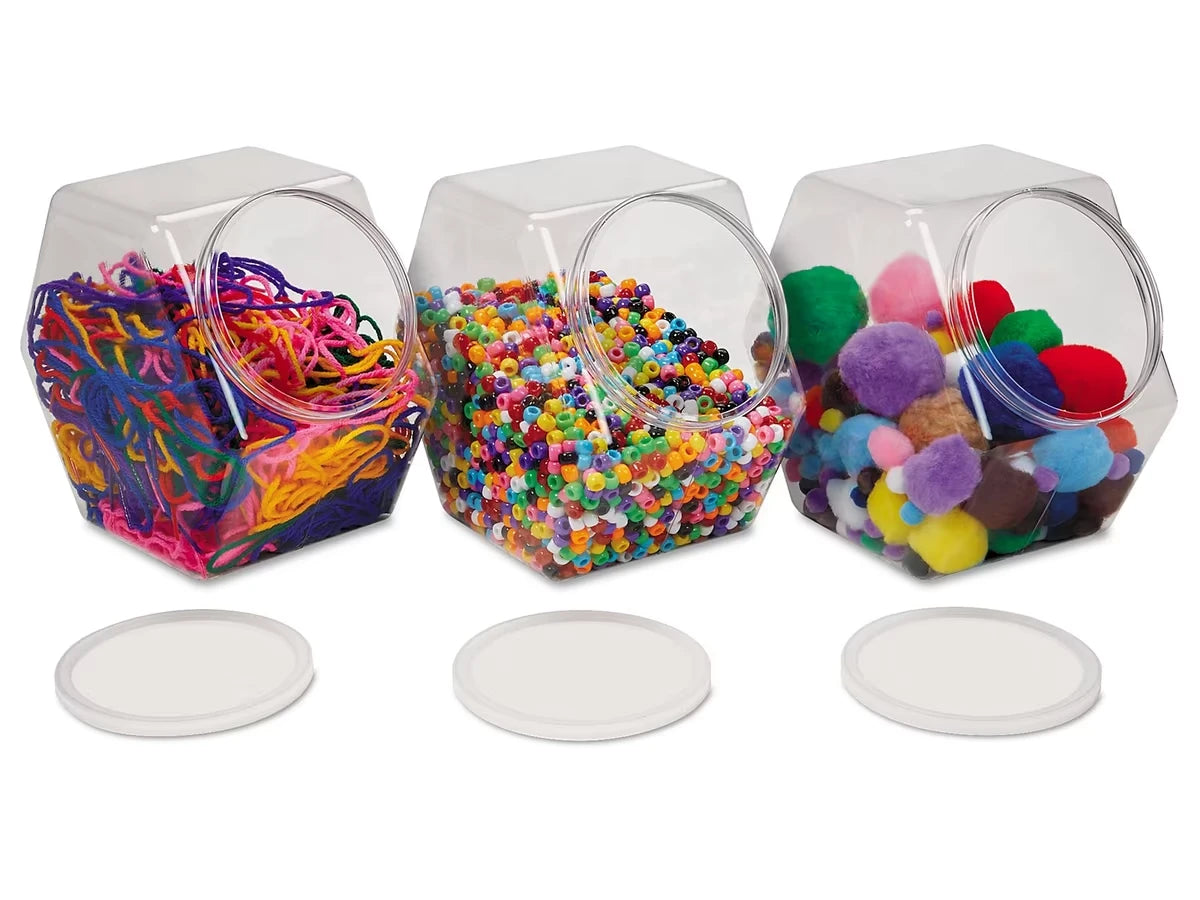 Large Unbreakable Craft Jars - Set of 3 - US 9273