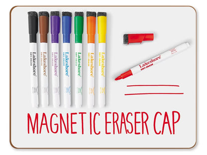 Magnetic Write & Wipe Markers with Eraser Caps - US 5818