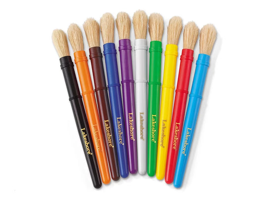 Natural-Bristle Paintbrushes - Set of 10 - US 6801