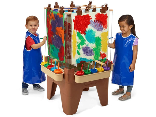 Toddler Indoor/Outdoor Painting Center for 4 - Natural Colors - US 9807