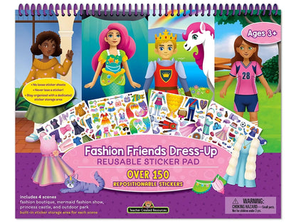 Fashion Friends Dress-Up Reusable Sticker Pad - US 9283