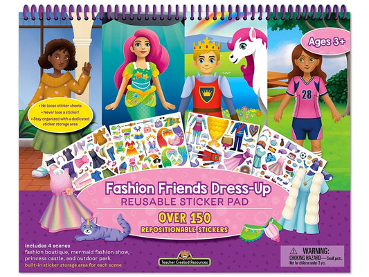 Fashion Friends Dress-Up Reusable Sticker Pad - US 9283