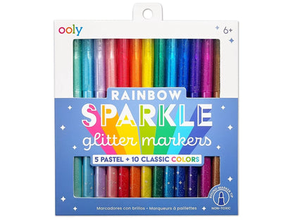 Rainbow Sparkle Glitter Markers - Set of 15 - US 1884