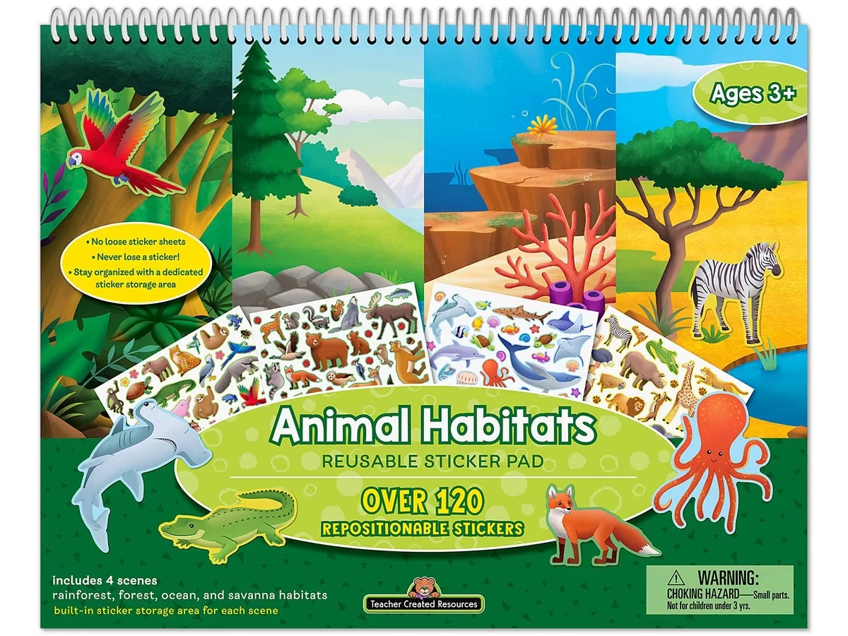 Animal Habitats Reusable Sticker Pad - US 9138