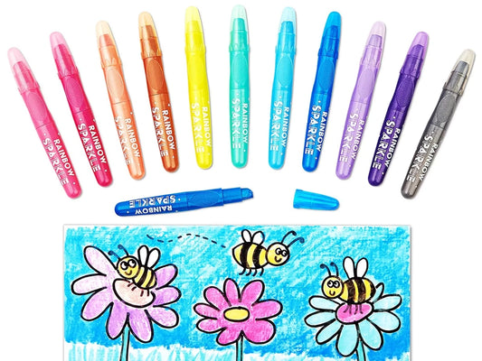 Rainbow Sparkle Watercolor Gel Crayons - Set of 12 - US 7462