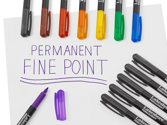 Permanent Thin-Line Markers - US 3672