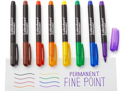 Permanent Thin-Line Markers - US 3672
