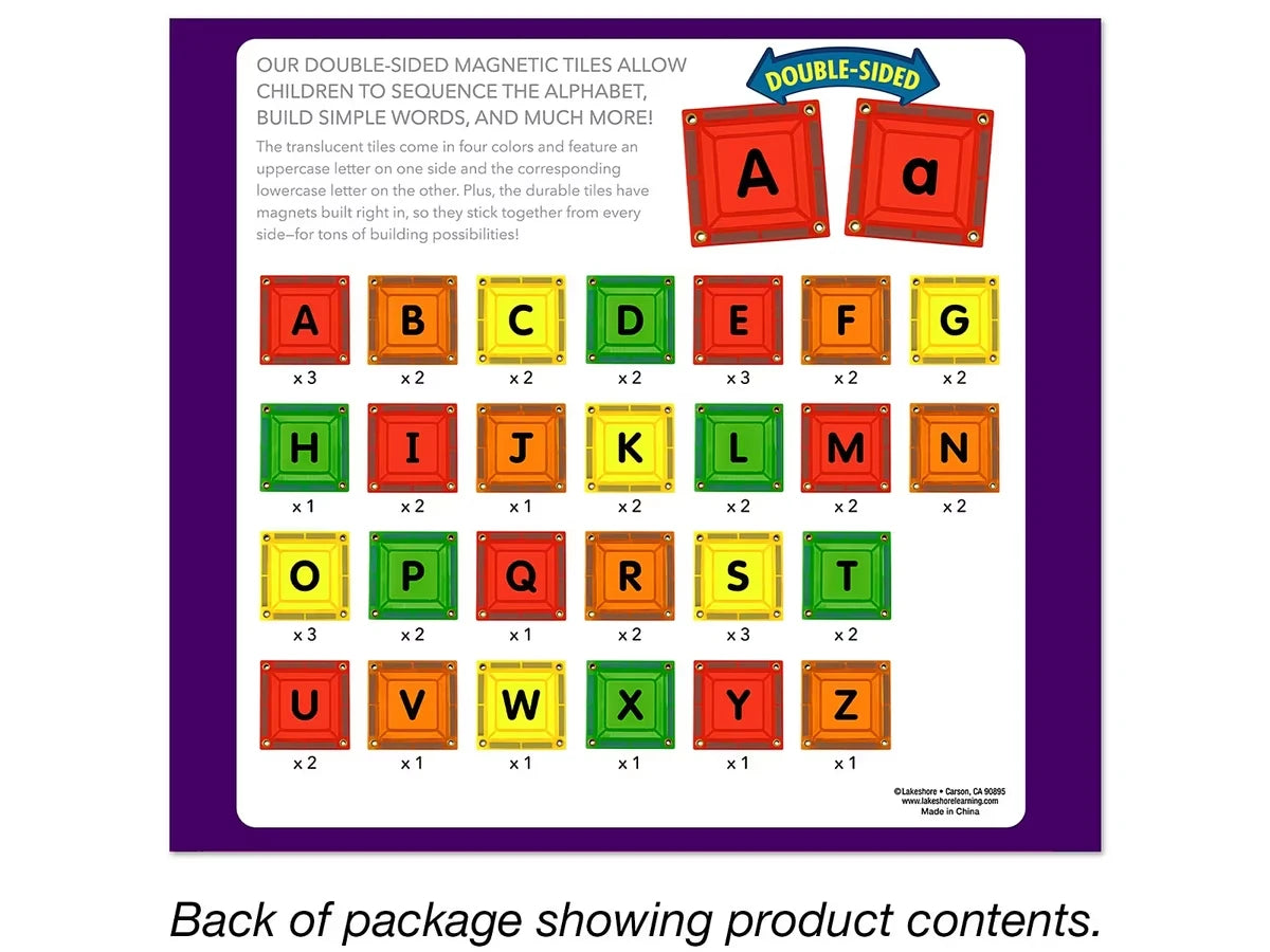 Double-Sided Magnetic Letter Tiles - US 7326