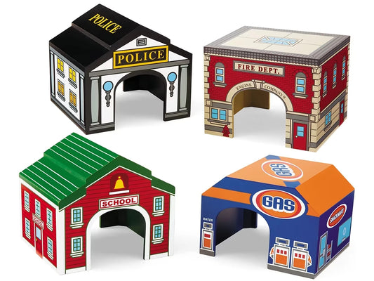 Block Play Garages - Set of 4 - US 9798