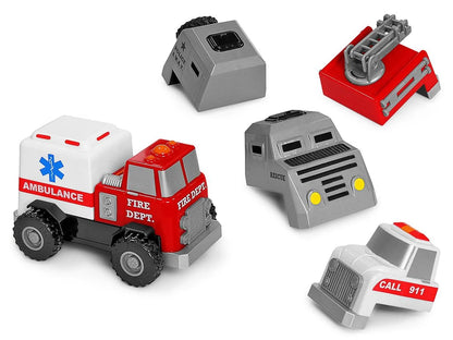 Build-A-Truck Magnetic Fire & Rescue Vehicles - US 1499