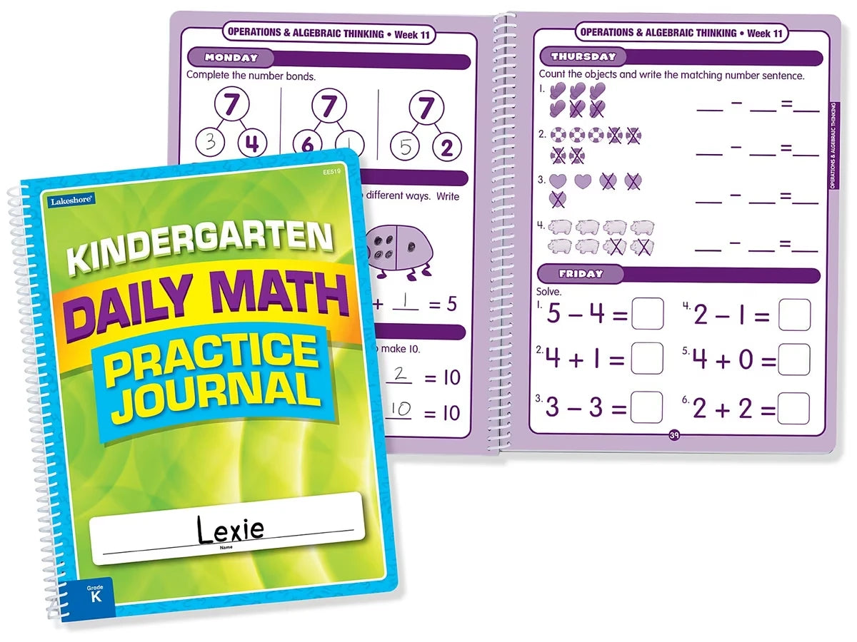 Daily Math Practice Journal – Kindergarten - US 7341