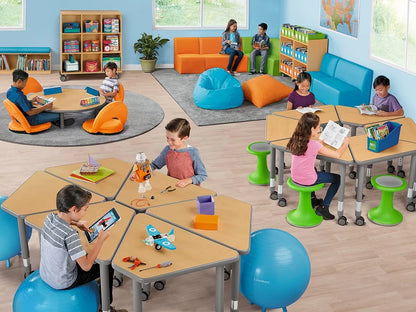 Flex-Space Mobile Student Desk for Two - Maple - US 6242