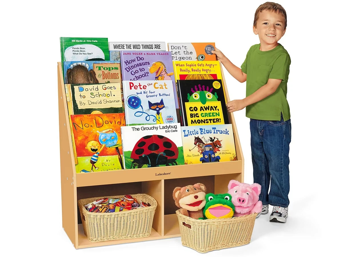 Classic Birch Help-Yourself Bookstand with Storage - US 7299