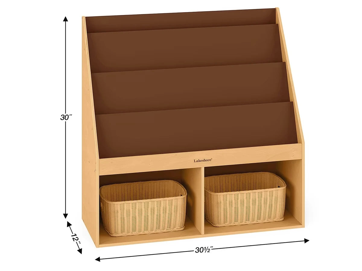 Classic Birch Help-Yourself Bookstand with Storage - US 7299