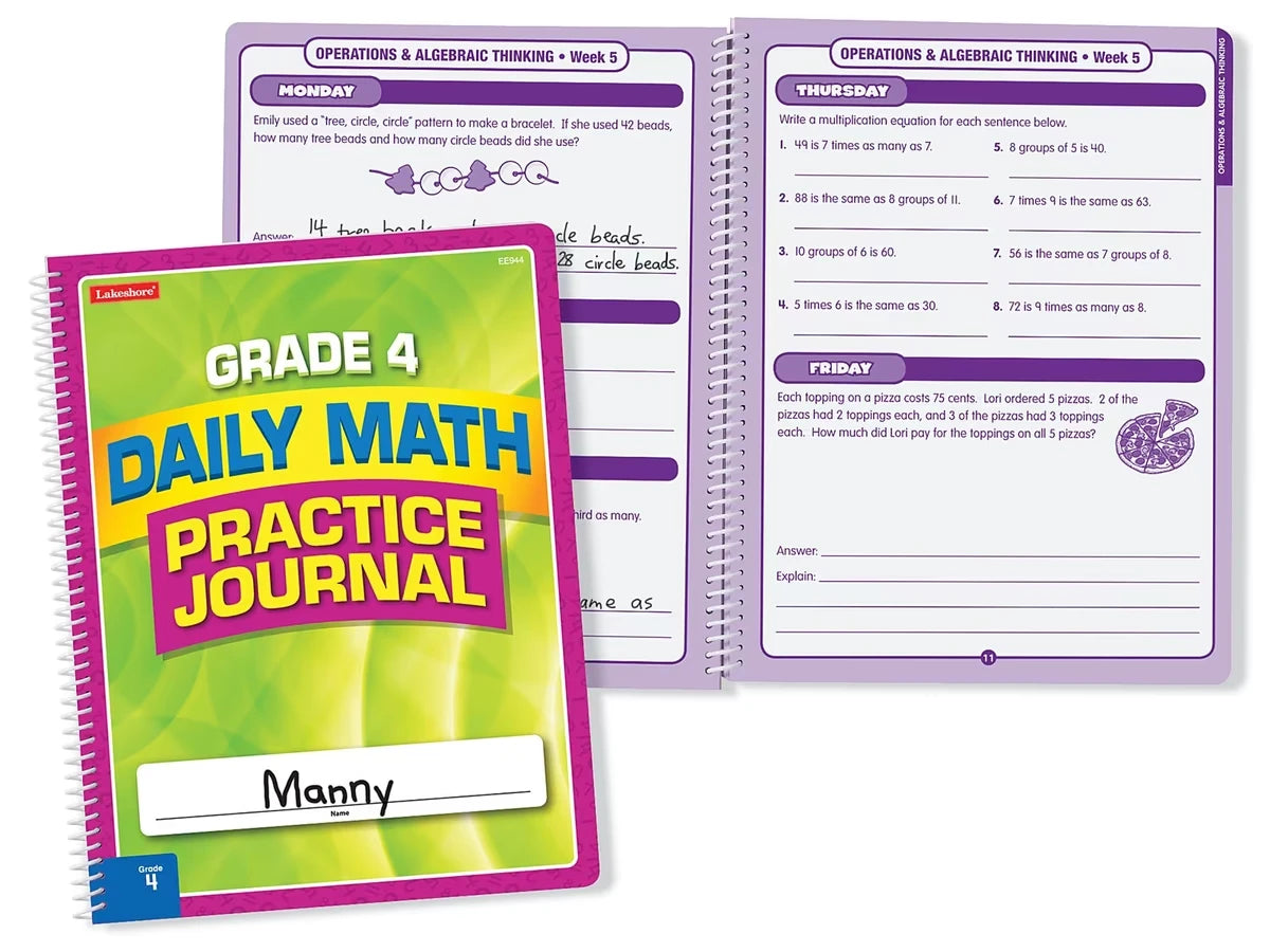 Daily Math Practice Journal - Gr. 4 - US 9298